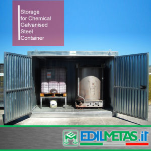 Storage for chemical galvanised metal steel sheet
